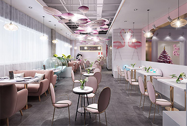 拱墅区网红甜品店装修设计_案例效果图