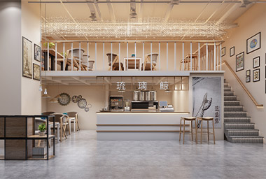 拱墅区奶茶店装修设计_案例效果图