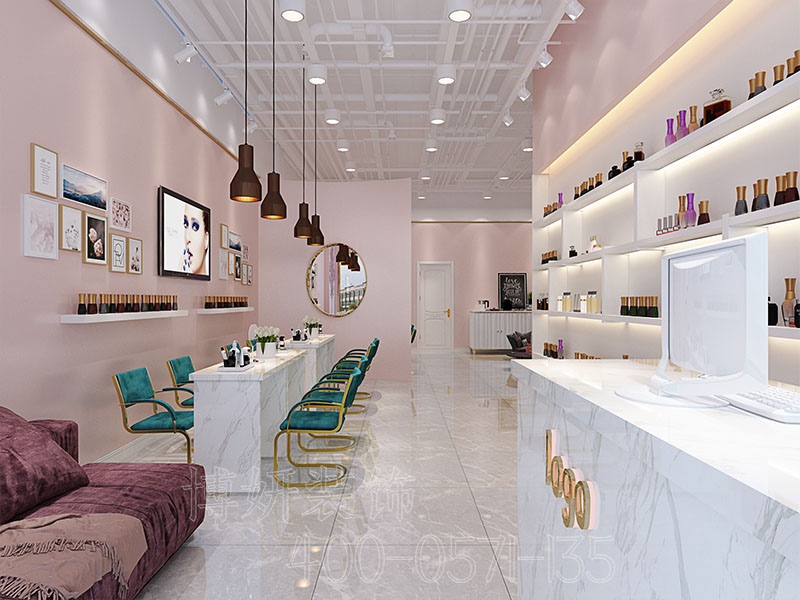 杭州美甲店装修,美甲店装修设计,美甲店装修效果图